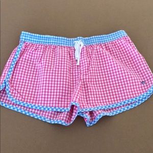 Southern Tide gingham pink, white, blue shorts